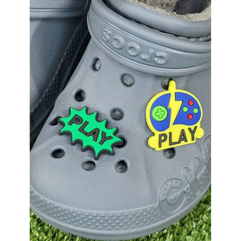 Crocs Little Kids Baya Gray Dual Comfort Clogs Slip-on Sandals Boys Size 10C